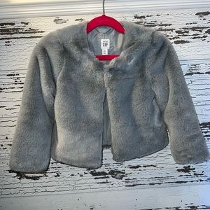 Baby Gap 4T gray fur coat. Like new perfect condition!